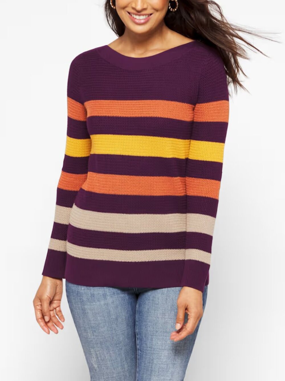 Market & Spruce - Tawnee Cotton Blend Waffle Stitch Sweater